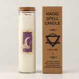 Love - Magical candle with rose quartz &amp; jasmine for rituals &amp; spells