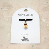 Citrin, månadssten för november silverhänge