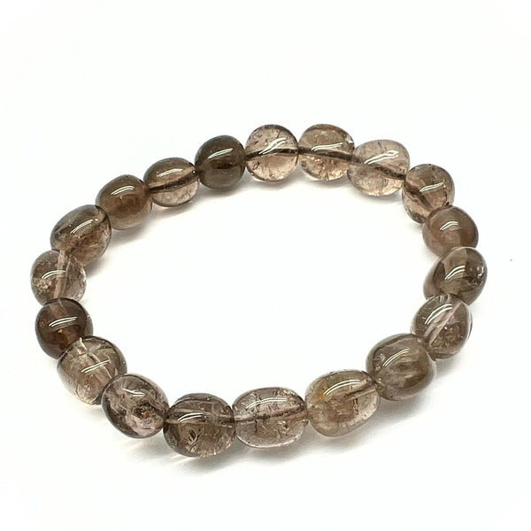 Smoky quartz, tumbled bracelet