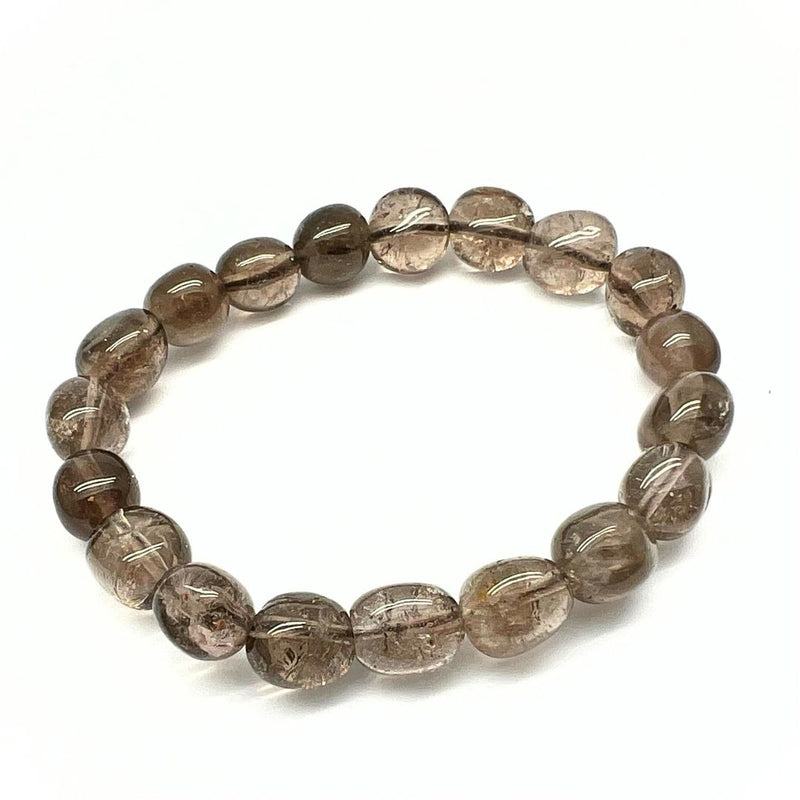 Smoky quartz, tumbled bracelet