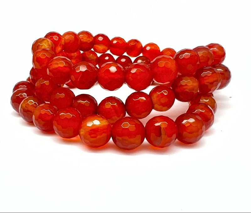 Karneolarmband fasettslipat 8 mm