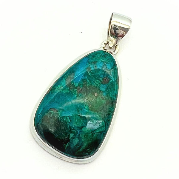 Chrysocolla, silver pendant in top class