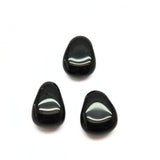 Obsidian svart halsband med silver eller guldpläterad kedja
