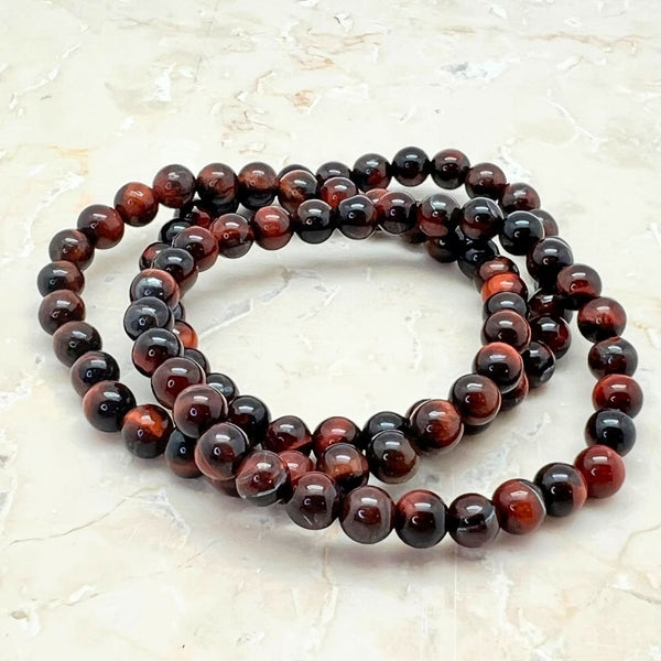 Bull's eye, bracelet round beads 6 mm