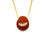 Fire agate necklace with silver or gold-plated chain