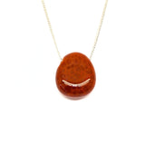 Fire agate necklace with silver or gold-plated chain