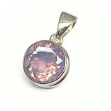 Rainbow moonstone, oval pendant in silver