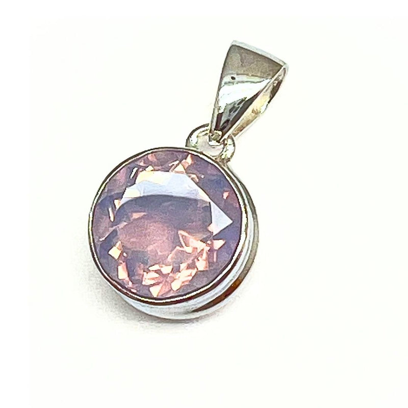 Rainbow moonstone, oval pendant in silver