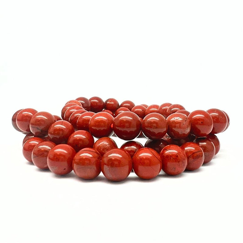Röd jaspis armband rund pärla 8 mm