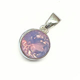 Rainbow moonstone, oval pendant in silver