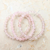 Rose quartz bracelet 4, 6 or 8 mm beads