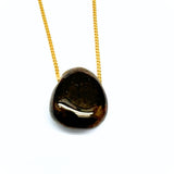 Granat halsband med silver eller guldpläterad kedja