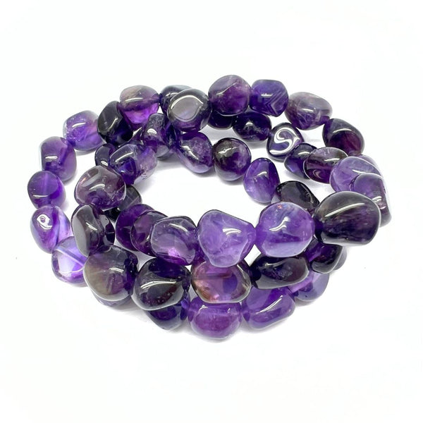 Amethyst tumbled small stone bracelet