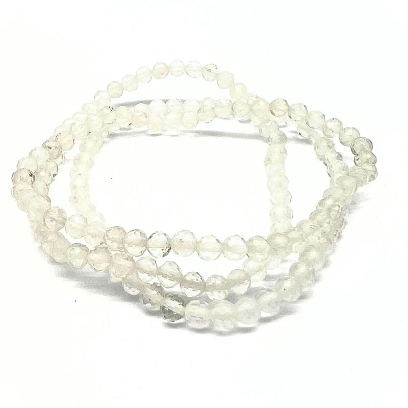 Rock crystal, faceted bracelet 3 mm