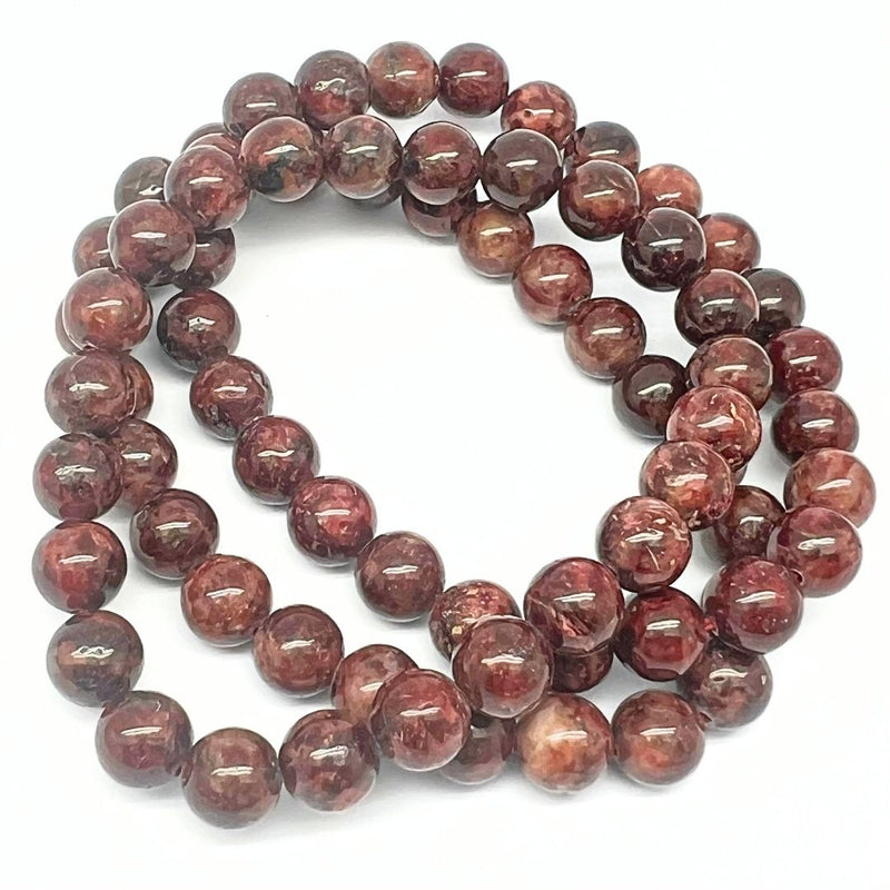 Jaspis vinröd armband rund pärla 8 mm