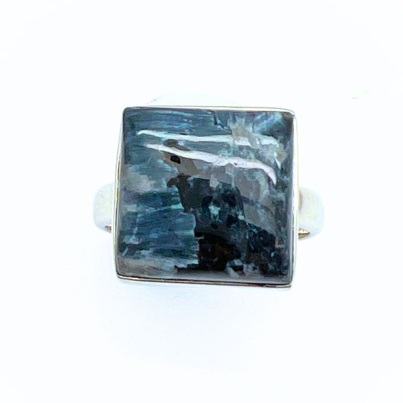 Rainbow moonstone, drop-shaped silver pendant