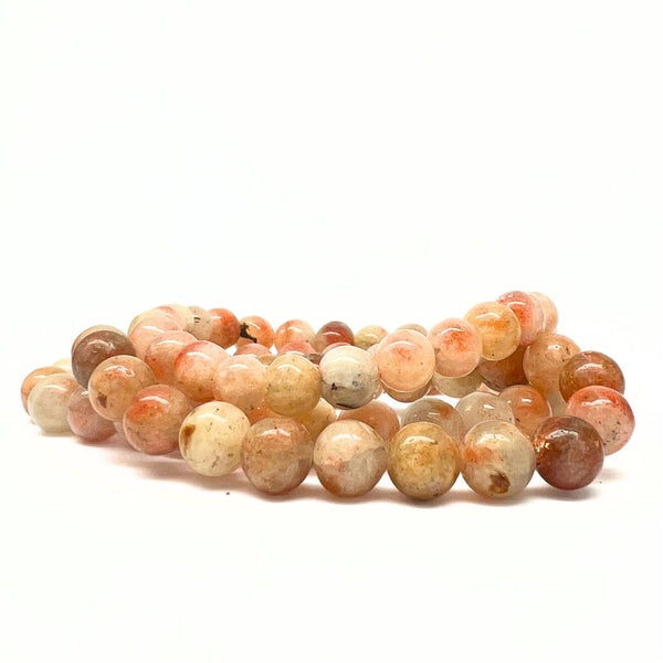 Sunstone bracelet with round 8 mm beads