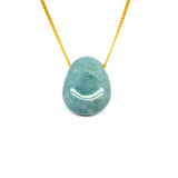 Aquamarine, small tumbled pendant with hole