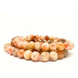 Sunstone bracelet with round 8 mm beads