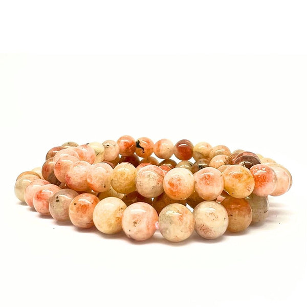 Sunstone bracelet with round 8 mm beads