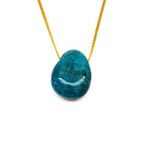 Apatite necklace with silver or gold-plated chain
