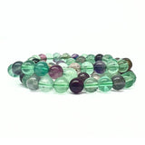Fluorite, bracelet with round beads 8 mm