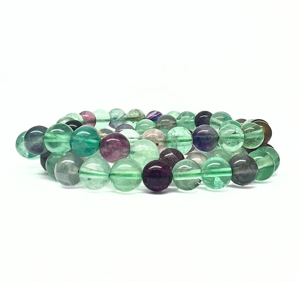 Fluorite, bracelet with round beads 8 mm