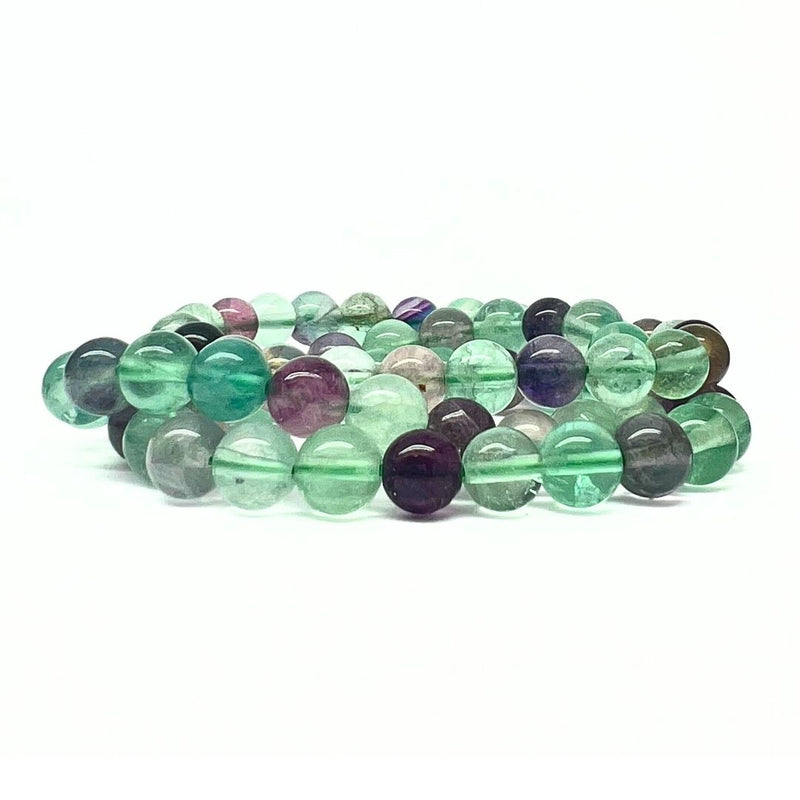 Fluorite, bracelet with round beads 8 mm