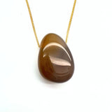 Agate necklace with silver or gold plated chain