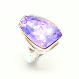 Ametisti, cabochon-leikkaus soikea hopeasormus