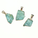 Aquamarine, natural raw shapes in silver, 2 sizes