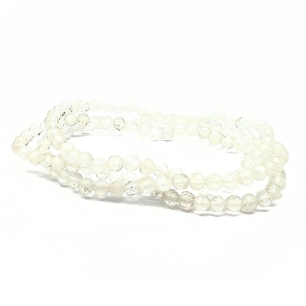 Rock crystal, faceted bracelet 3 mm