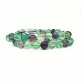 Fluorite, bracelet with round beads 8 mm