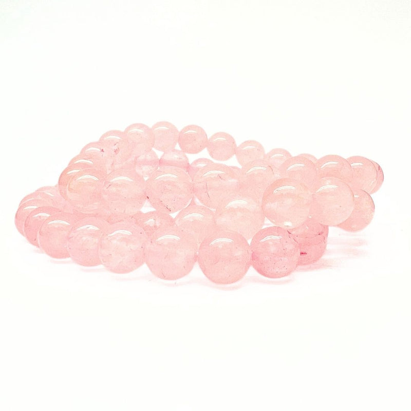 Rosenkvarts, fasettslipat armband