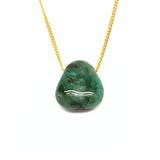 Emerald necklace with silver or gold-plated chain