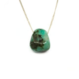 Emerald necklace with silver or gold-plated chain