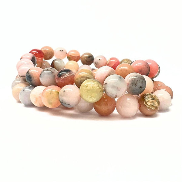 Opal, pink bracelet round 8 mm