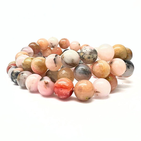Opal, pink bracelet round 8 mm
