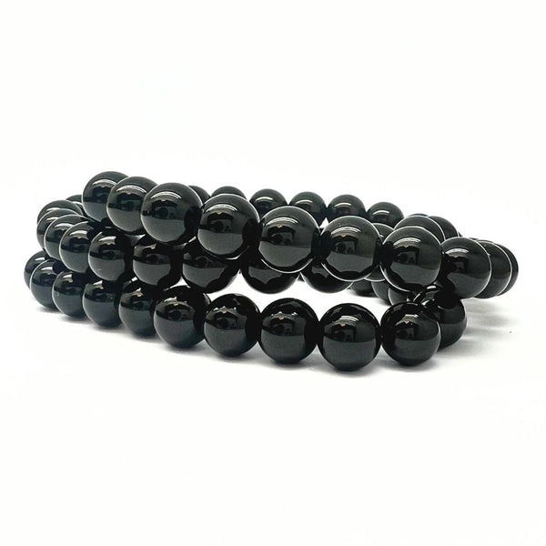 Agate black, bracelet 8 mm