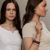 Larimar halsband med silver eller guldpläterad kedja