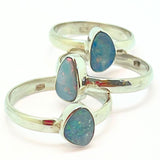 Opal ring irregular shape genuine opal