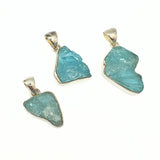 Aquamarine, natural raw shapes in silver, 2 sizes