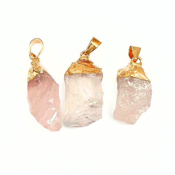 Rose quartz/aquamarine, natural pendant