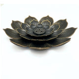 Rökelsehållare Lotus Ljus Oxiderad Mässing