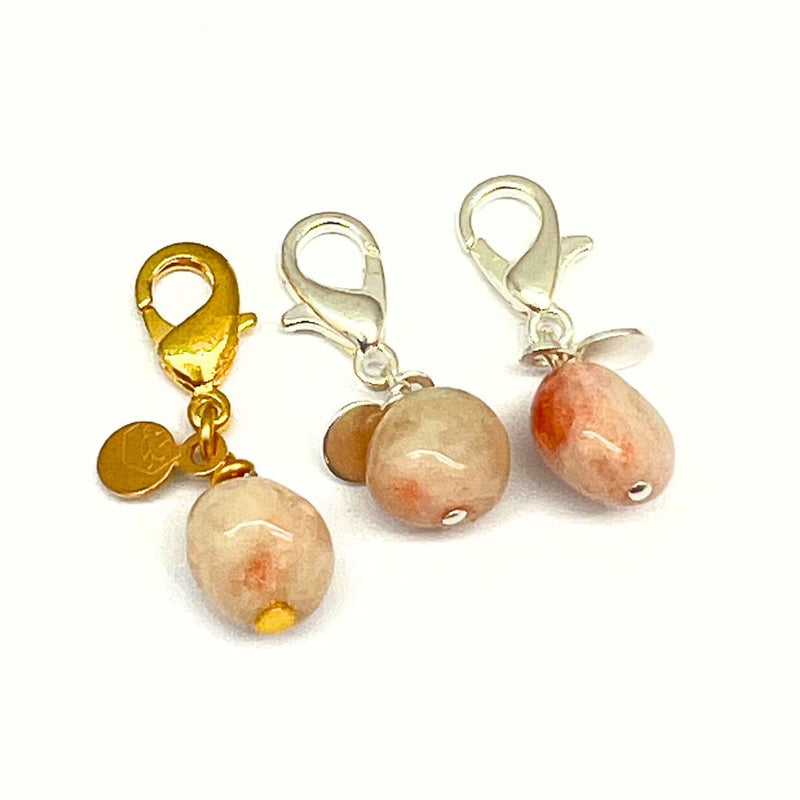 Sunstone charm silver or gold