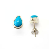 Turquoise, earrings on pins