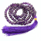 Ametist Mala 6 mm pärlor, sidentofs & brokadpåse