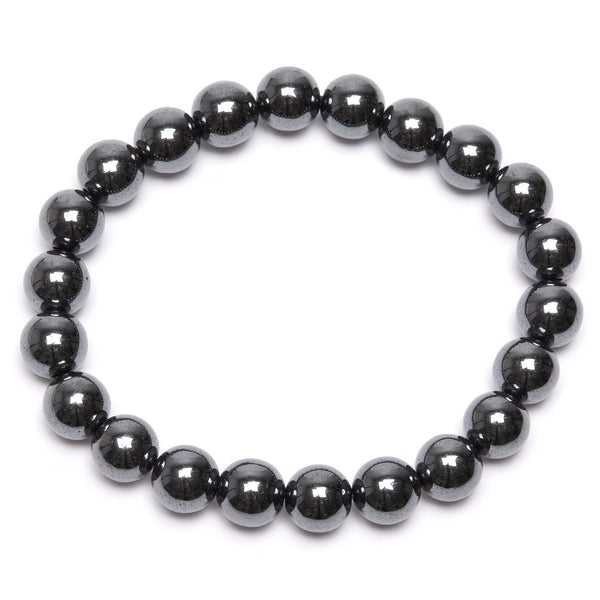 Round hematite 8 mm with cat