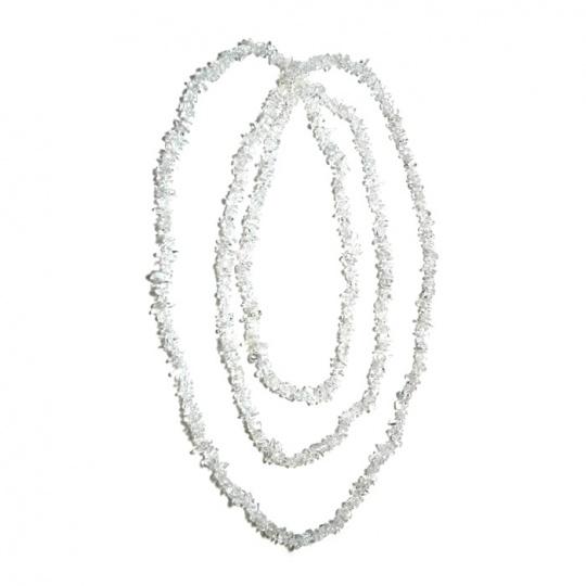 Rock crystal chips necklace approx. 90 cm