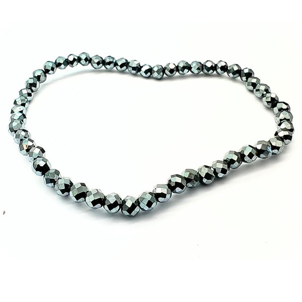 Hematite, bracelet 4 mm